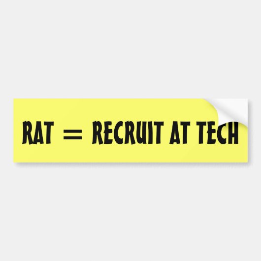 RAT = RECRUIT OP TECH BUMPERSTICKER (Voorkant)