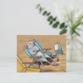Rat relax sur la plage Carte postale (Debout devant)