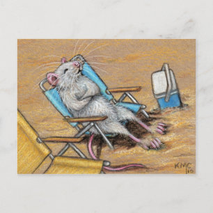 Rat relax sur la plage Carte postale