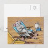 Rat relaxen op het Briefkaart van de Beach (Voorkant / Achterkant)