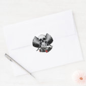 Rat Rod Skull & Crowbars Ronde Sticker (Envelop)