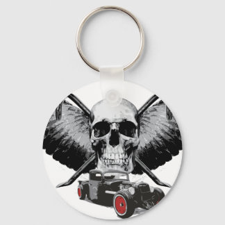 Rat Rod Skull & Crowbars Sleutelhanger