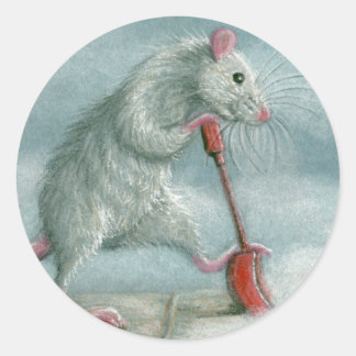 Rat schept sneeuw stickers