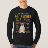 Rat Terrier Anatomy Funny Dog mam Papa Gift T-shirt (Voorkant)