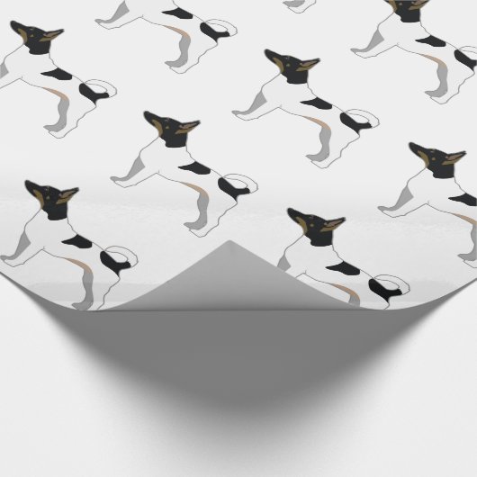 Rat Terrier Basic Breed Silhouette Design Cadeaupapier (Hoek)