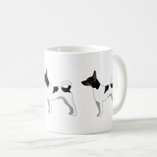 Rat Terrier Basic Breed Silhouette Design Koffiemok (Voorkant rechts)
