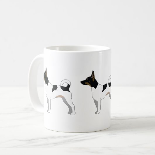 Rat Terrier Basic Breed Silhouette Design Koffiemok (Voorkant links)