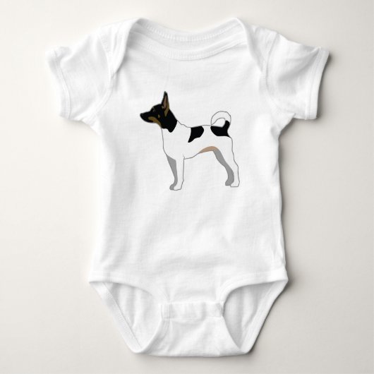 Rat Terrier Basic Breed Silhouette Design Romper (Voorkant)