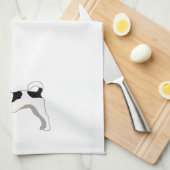 Rat Terrier Basic Breed Silhouette Illustratie Theedoek (Quarter Fold)