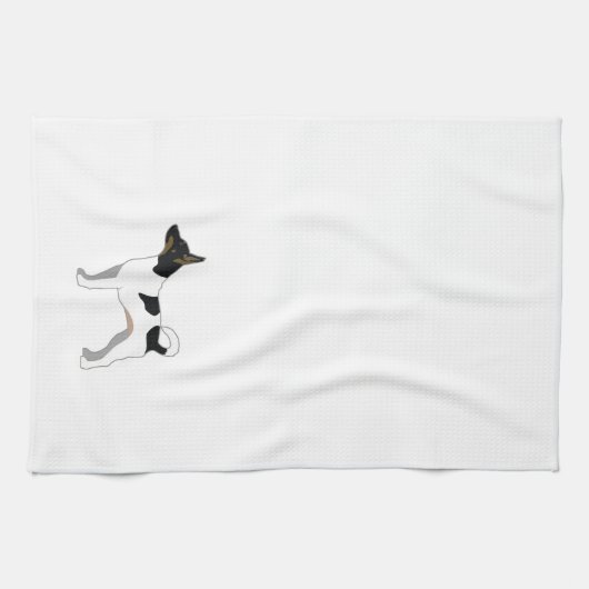 Rat Terrier Basic Breed Silhouette Illustratie Theedoek (Horizontaal)