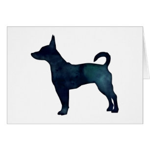 Rat Terrier Black Waterverf Silhouette