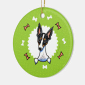 Rat Terrier Botten Kerstmis Keramisch Ornament (Links)