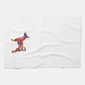Rat Terrier Colorful Geometric Pattern Silhouette Theedoek (Horizontaal)