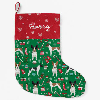 Rat Terrier Custom Dog Name Kerstmis Kleine Kerstsok