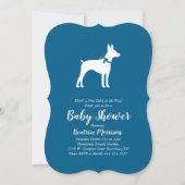 Rat Terrier Dog Baby shower Blue Boy Kaart (Voorkant)