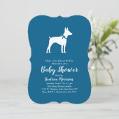 Rat Terrier Dog Baby shower Blue Boy Kaart (Staand voorkant)
