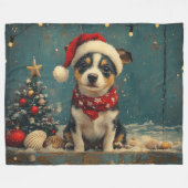 Rat Terrier Dog Christmas Beach Fleece Deken (Voorkant (Horizontaal))