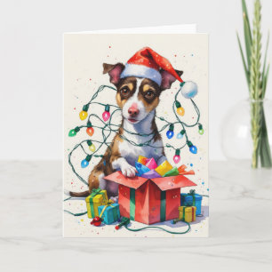 Rat Terrier Dog Christmas Wenskaart Kaart
