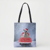 Rat Terrier Dog in Snow, die met Kerstmis rondloop Draagtas (Voorkant)