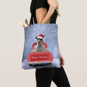 Rat Terrier Dog in Snow, die met Kerstmis rondloop Draagtas (Dichtbij)