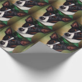 Rat Terrier Dog in St. Patrick's Day Dress Cadeaupapier (Hoek)