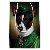 Rat Terrier Dog in St. Patrick's Day Dress Medium Cadeauzakje (Voorkant)