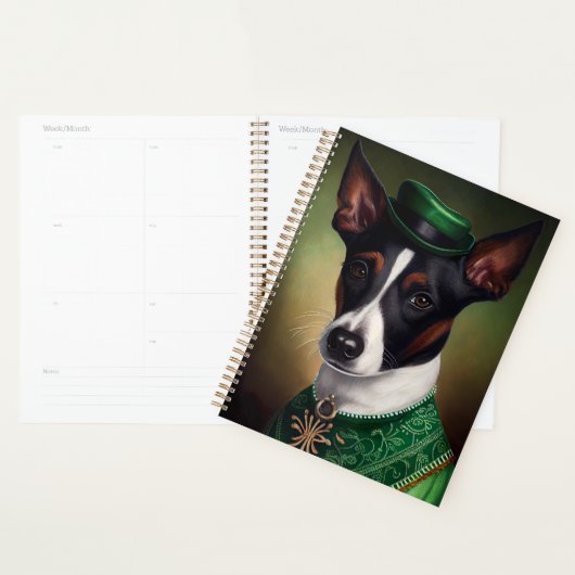 Rat Terrier Dog in St. Patrick's Day Dress Planner (Display)