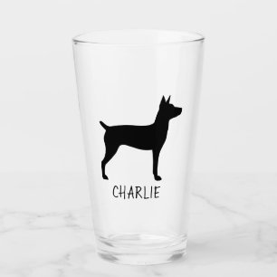 Rat Terrier Dog Silhouet Gepersonaliseerd Drink Glas