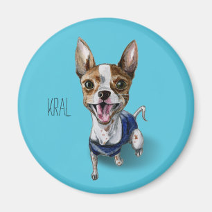 Rat Terrier Dog Waterverf Schilderen Magneet