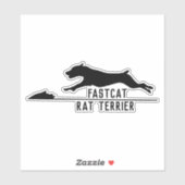 Rat terrier fastcat lokken coursing sticker (Vel)