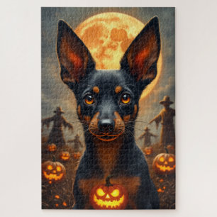 Rat Terrier Geheime Maisveld Halloween Portret  Legpuzzel