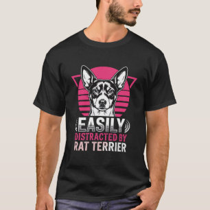 Rat Terrier gemakkelijk afgeleid Retro hond T-shirt