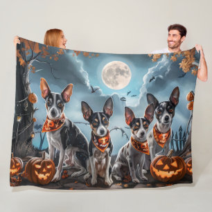 Rat Terrier Halloween Spoken Fleece Deken