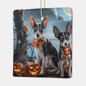 Rat Terrier Halloween Spooky Keramisch Ornament (Links)