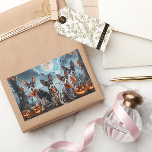 Rat Terrier Halloween Spooky Rechthoekige Sticker