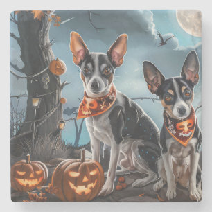 Rat Terrier Halloween Spooky Stenen Onderzetter