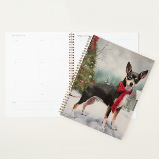 Rat Terrier Hond in Sneeuw Kerstmis Planner (Display)