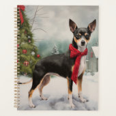 Rat Terrier Hond in Sneeuw Kerstmis Planner (Voorkant)
