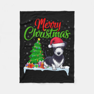 Rat Terrier Hond Kerstboom Lights Funny Xmas D Fleece Deken
