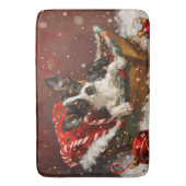 Rat Terrier Hond Kerstfeest Badmat (Voorkant Verticaal)