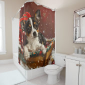Rat Terrier Hond Kerstfeest Douchegordijn (In situ)