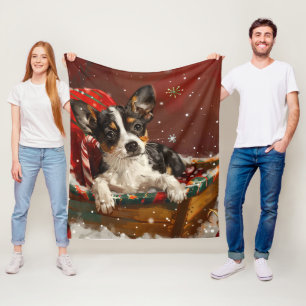 Rat Terrier Hond Kerstfeest Fleece Deken