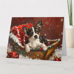 Rat Terrier Hond Kerstfeest Kaart