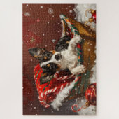 Rat Terrier Hond Kerstfeest Legpuzzel (Verticaal)