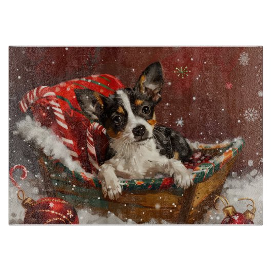 Rat Terrier Hond Kerstfeest Snijplank (Voorkant)