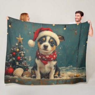 Rat Terrier Hond Kerstmis Vintage Strand Fleece Deken