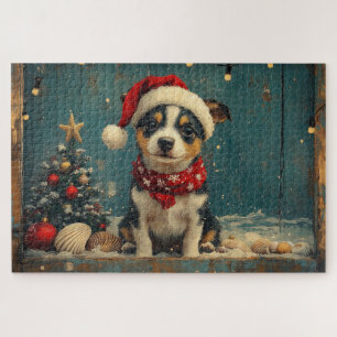Rat Terrier Hond Kerstmis Vintage Strand Legpuzzel