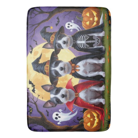 Rat Terrier Honden Pompoen Halloween Grappig Badmat (Voorkant Verticaal)