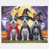Rat Terrier Honden Pompoen Halloween Grappig Fleece Deken (Voorkant (Horizontaal))