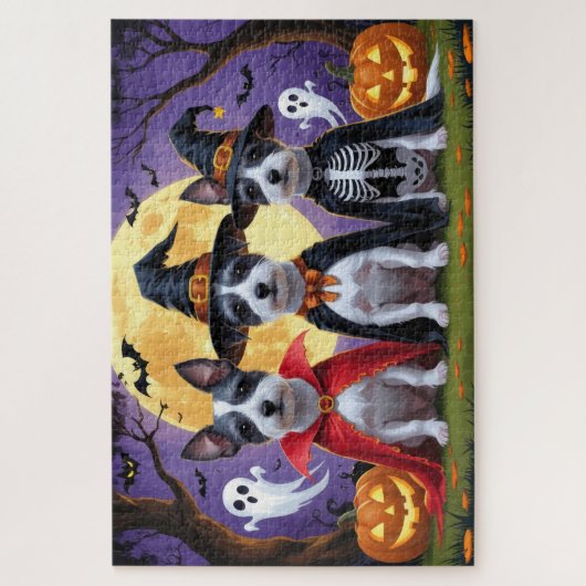 Rat Terrier Honden Pompoen Halloween Grappig Legpuzzel (Verticaal)